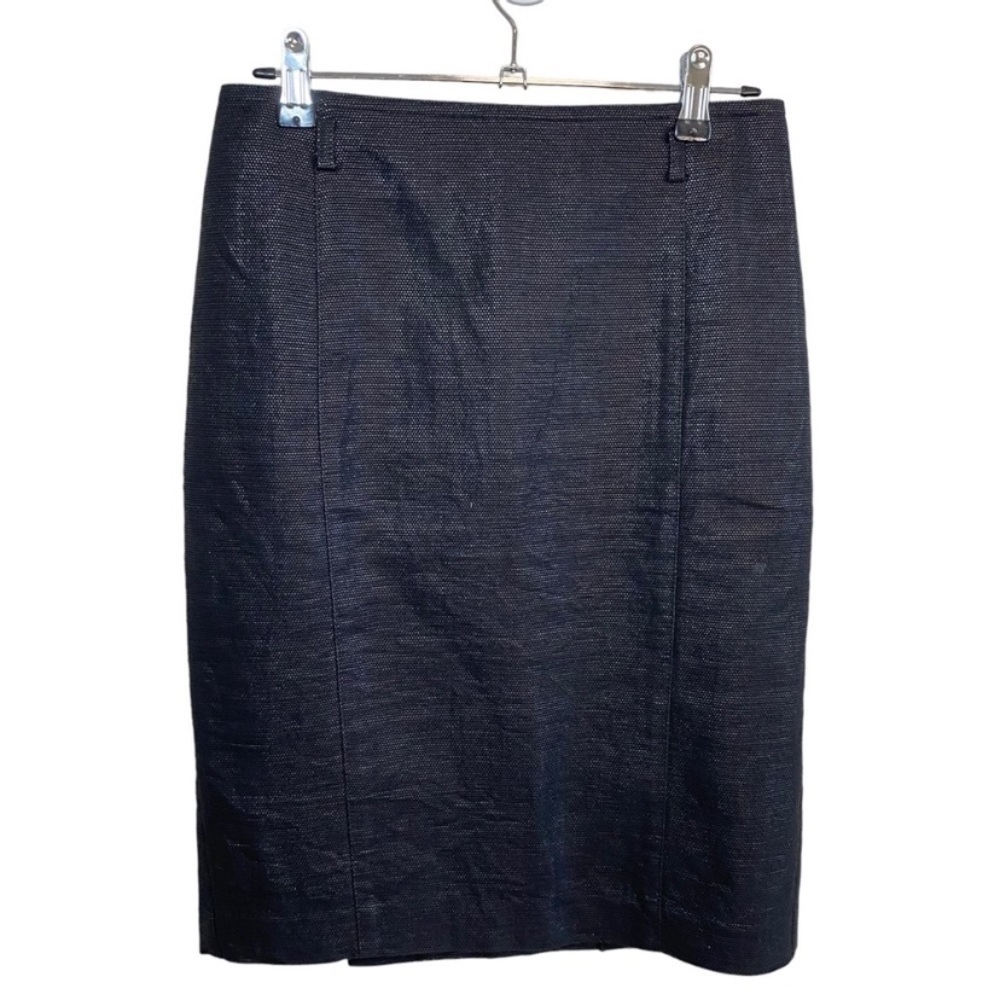 JOSEF - Black Metallic Wool Blend Pencil Skirt -0 - CA